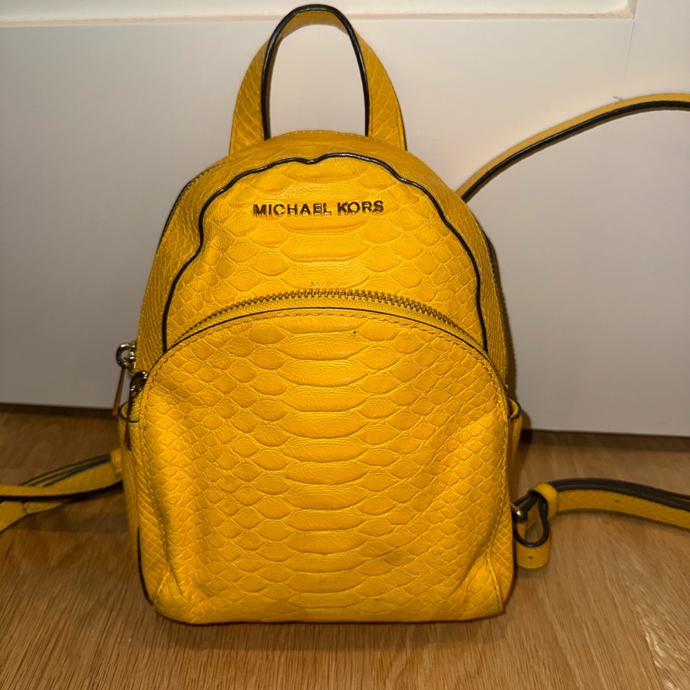 Michael Kors Crocodile Yellow Mini Backpack